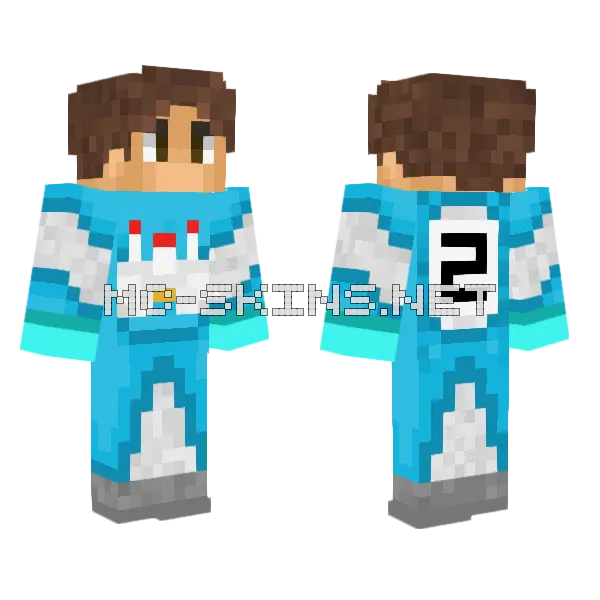 Czewa Blue Racing Minecraft skin, front and back