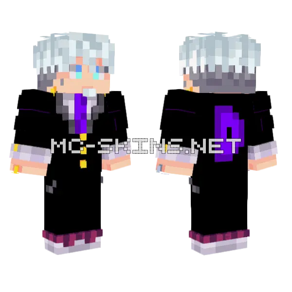 D4rkray Remake Minecraft skin, front and back