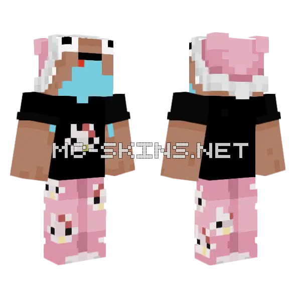 Daarick Hello Kitty Minecraft skin, front and back