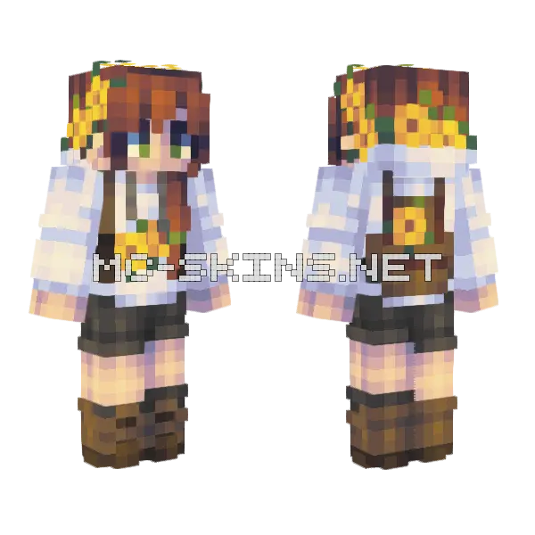 Daffodil Valley Girl Minecraft skin, front and back