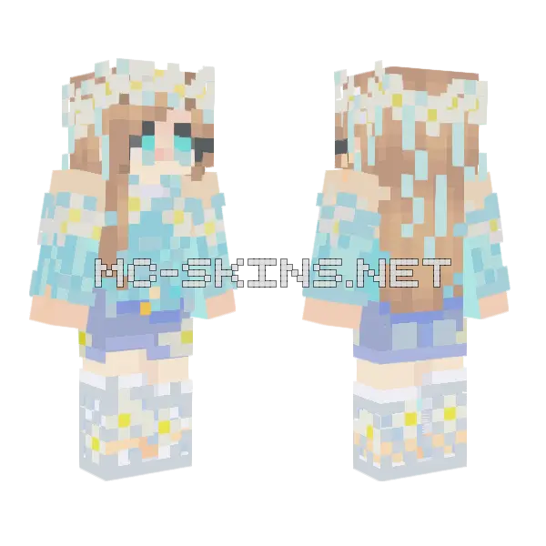 Daisy Queen Girl Minecraft skin, front and back