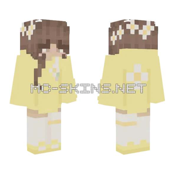 Daisy Yellow Minecraft skin, front and back