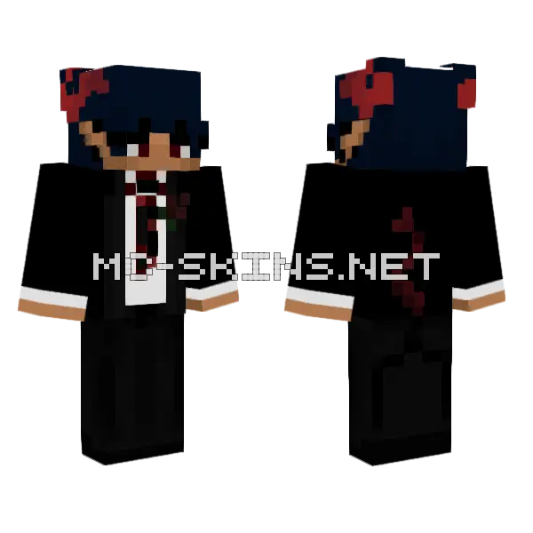 Damien Minecraft skin, front and back