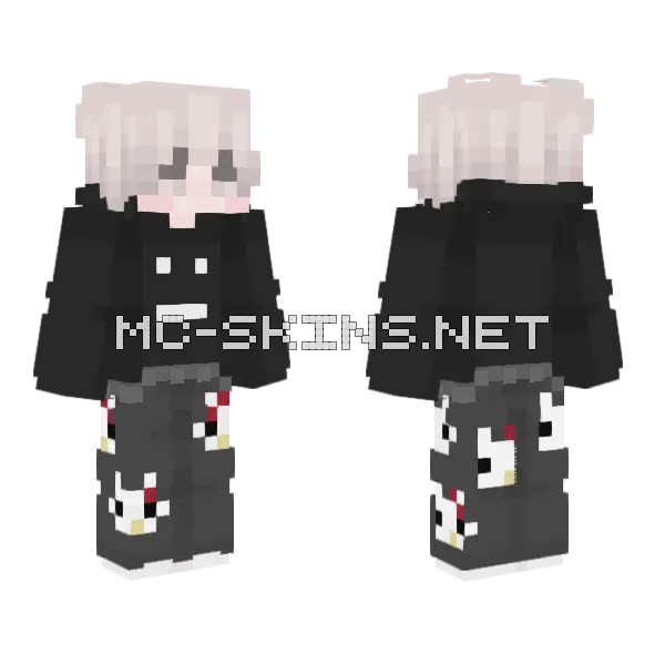 Dan and Hello Kitty Pants Minecraft skin, front and back