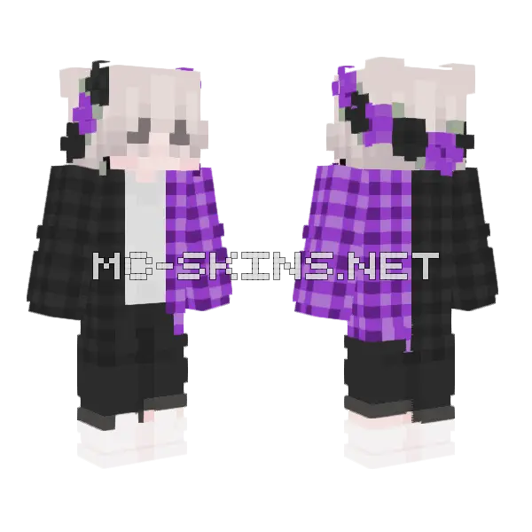 Dan Blackpurple Minecraft skin, front and back