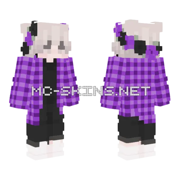 Dan Purple Hot Minecraft skin, front and back