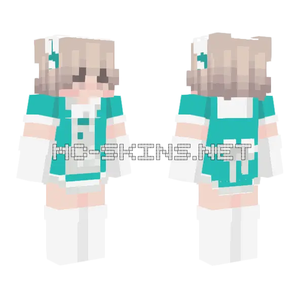 Dan V1 Maid Blue Version Minecraft skin, front and back
