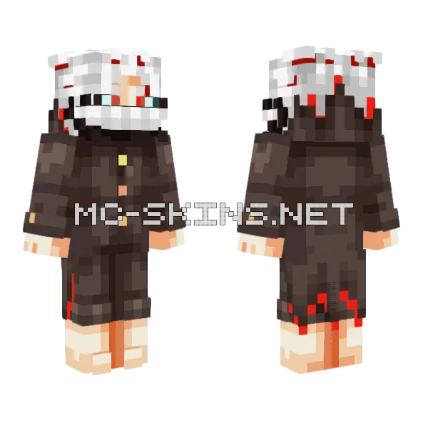 Dandadan Turbo Granny Okarun Minecraft skin, front and back