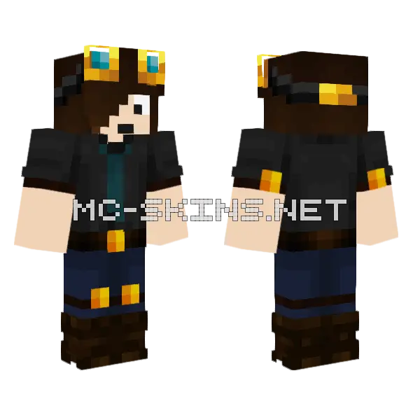 Dantdm Steampunk Aviator Minecraft skin, front and back