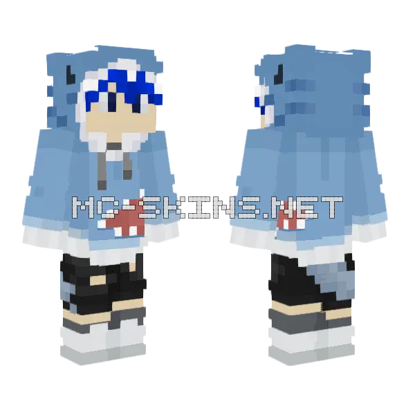 Dante Shark Minecraft skin, front and back