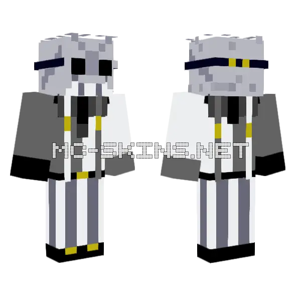 Darax Fontaine Mask Minecraft skin, front and back