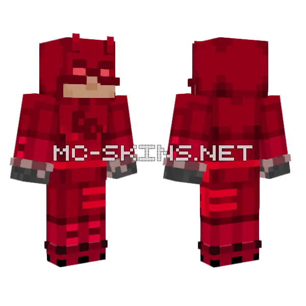Daredevil Red Suit Minecraft skin, front and back