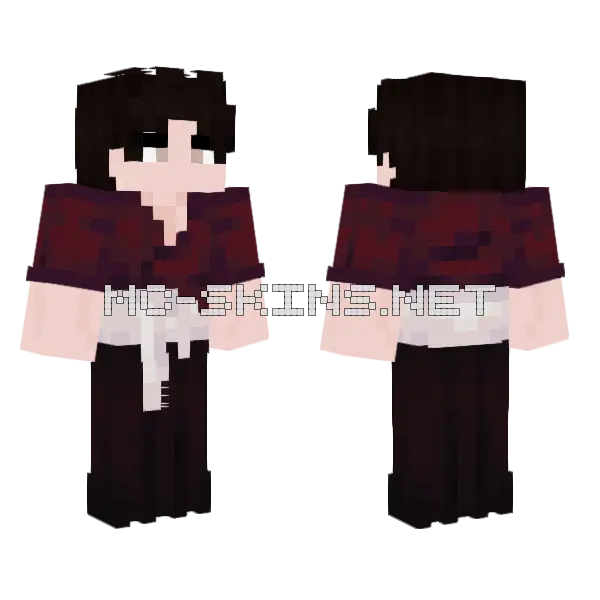Dark Academia Boy Minecraft skin, front and back