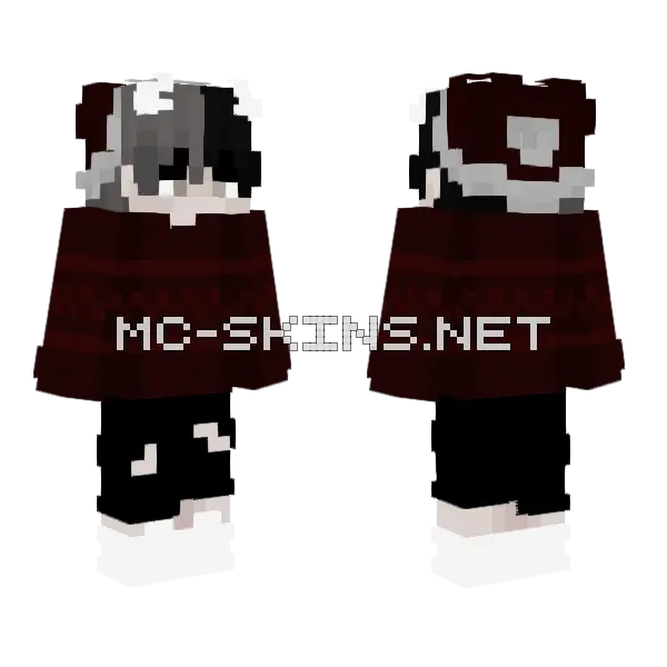 Dark Academia Boy Minecraft skin, front and back