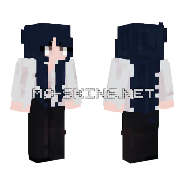 Dark Academia Girl Minecraft skin, front and back