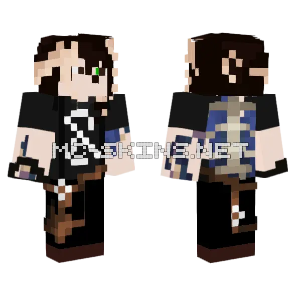 Dark Blue and Black Outfit, front and back