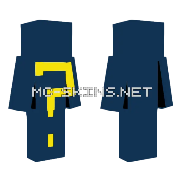 Dark Blue and Yellow Outfit, front and back