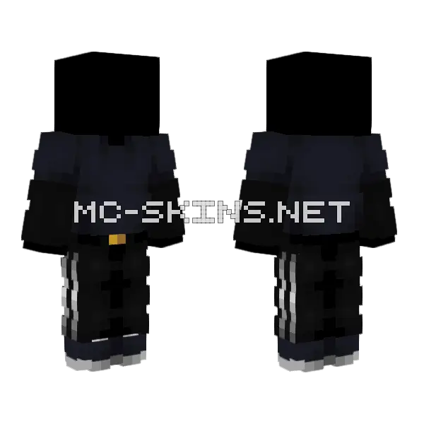 Dark Blue Black Top Jeans Minecraft skin, front and back