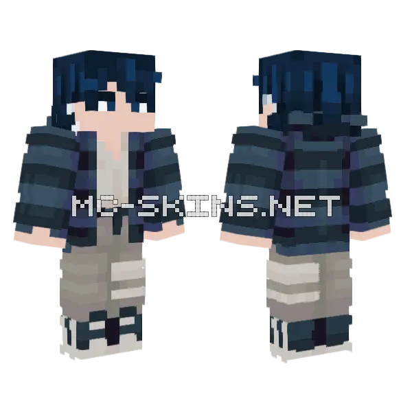 Dark Blue Boy Minecraft skin, front and back