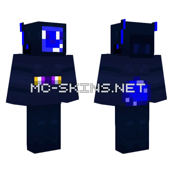 Dark Blue Creature, front and back