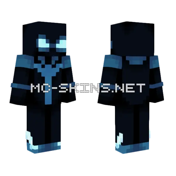 Dark Blue Creature Minecraft skin, front and back