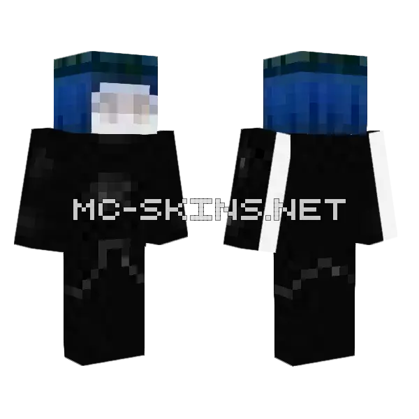 Dark Blue Hooded Figure, front and back