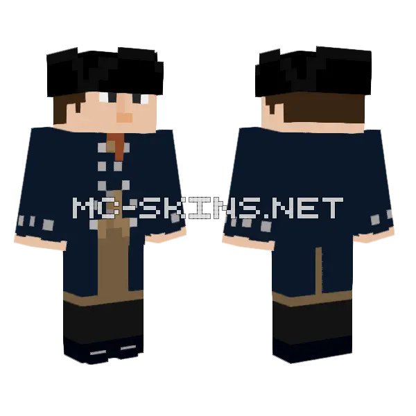 Dark Blue Jacket Outfit, front and back