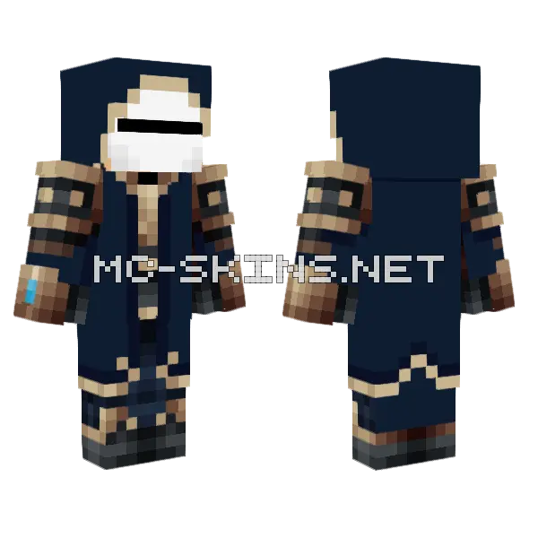 Dark Blue Officer Uniform Minecraft skin, front and back