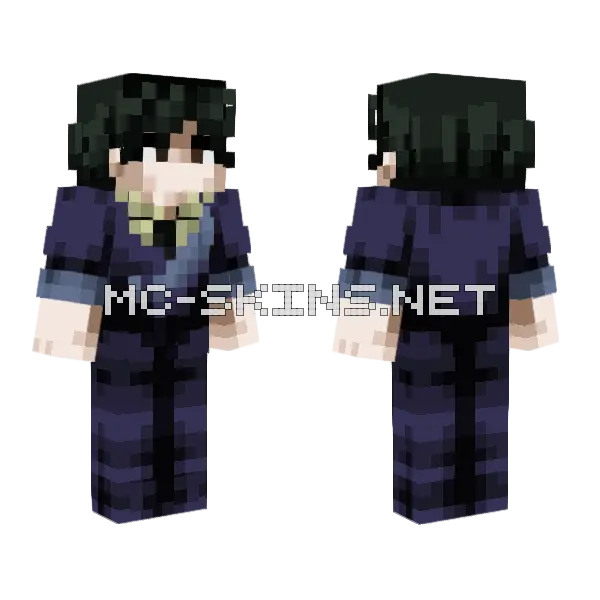 Dark Blue Outfit Minecraft skin, front and back