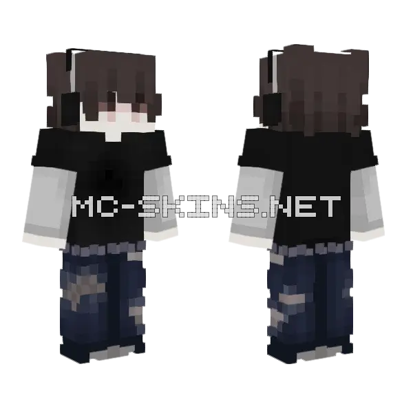 Dark Blue Overalls, front and back
