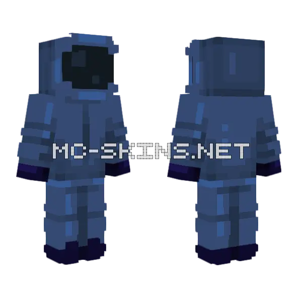 Dark Blue Robot Minecraft skin, front and back