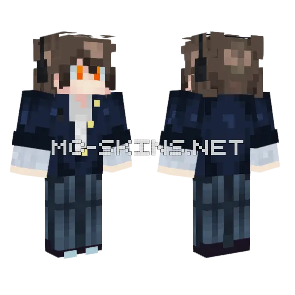 Dark Blue School Uniform, front and back