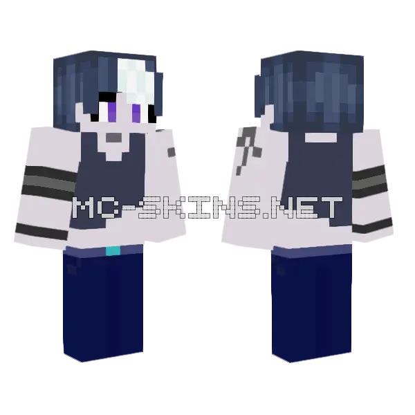 Dark Blue School Uniform Minecraft skin, front and back
