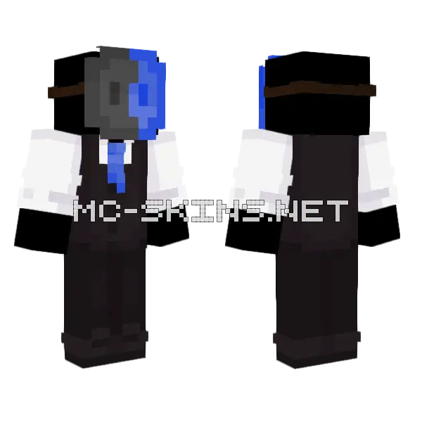 Dark Blue Shade Minecraft skin, front and back