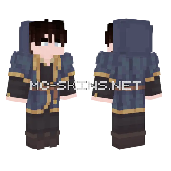 Dark Blue Uniform Minecraft skin, front and back