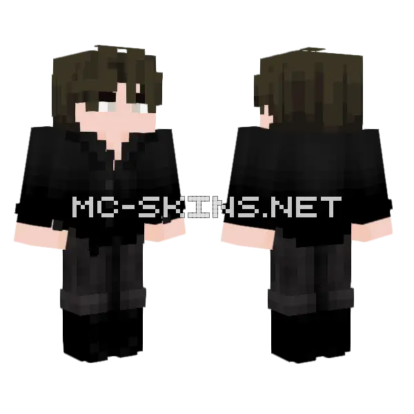 Dark Boy Minecraft skin, front and back