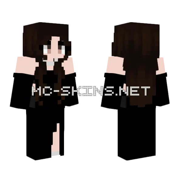 Dark Brown Hair Girl Minecraft skin, front and back