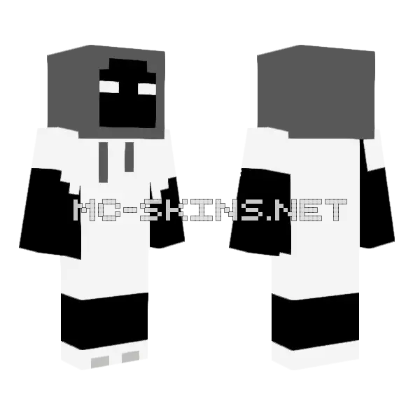 Dark Citizen Wearing Hood Minecraft skin, front and back
