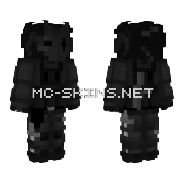 Dark Clown With Dark Mask Minecraft skin, front and back