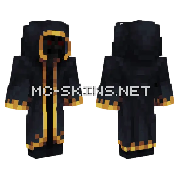 Dark Cultist With Fire Minecraft skin, front and back