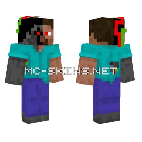 Dark Cyber Sniper Minecraft skin, front and back