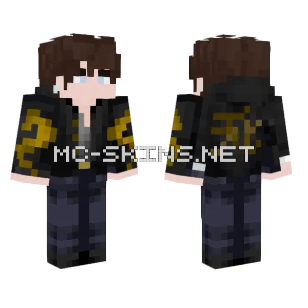 Dark Dragon Hoodie Boy Minecraft skin, front and back