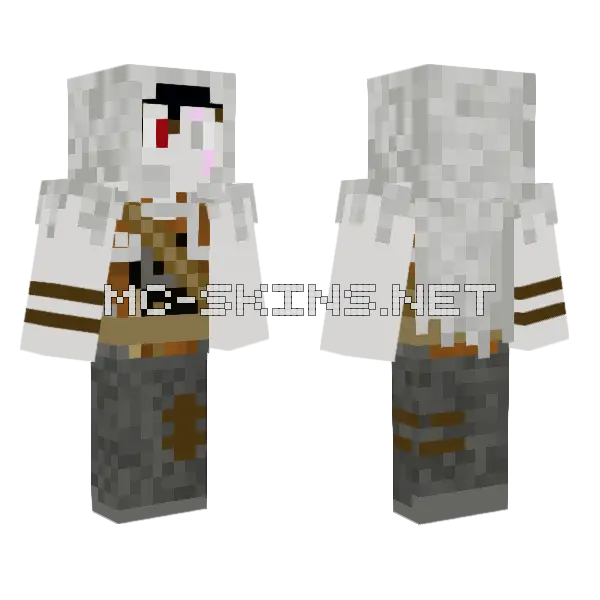 Dark Elf Wizard Minecraft skin, front and back