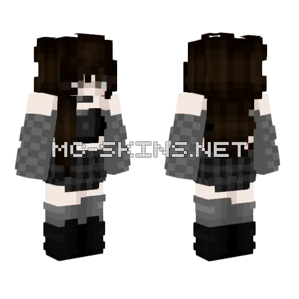 Dark Emo Girl Minecraft skin, front and back