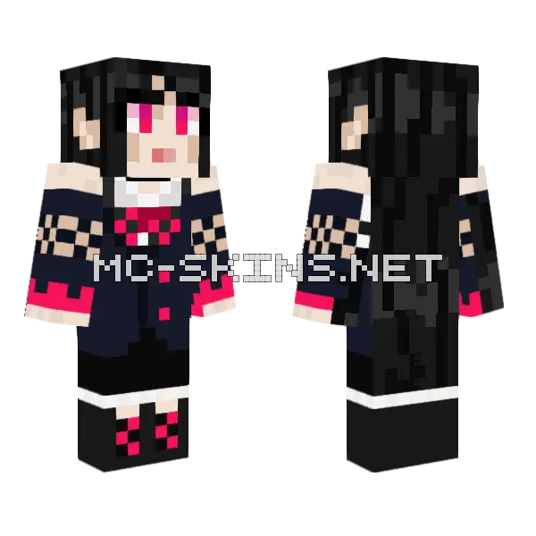 Dark Fairy Lydia Minecraft skin, front and back