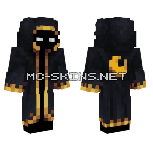 Dark Fire Mage Minecraft skin, front and back