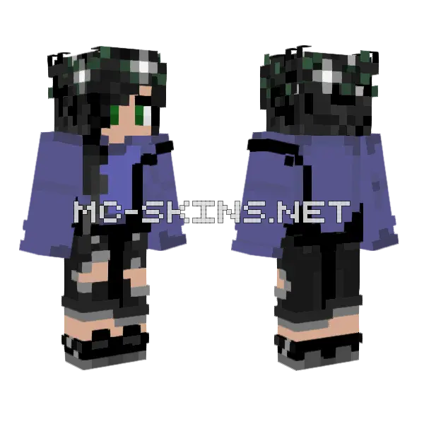 Dark Flower Girl Minecraft skin, front and back