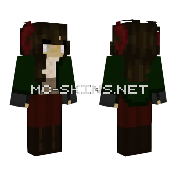 Dark Forest Hunter Minecraft skin, front and back