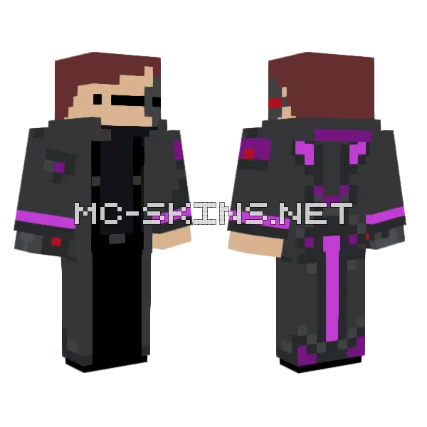 Dark Futuristic Boy Minecraft skin, front and back