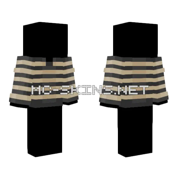 Dark Gray Cream Striped Shirt Minecraft skin, front and back
